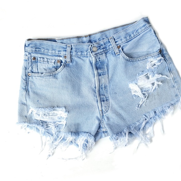 Levi's Pants - Vintage Levi's Hand Distressed High Waisted Shorts
